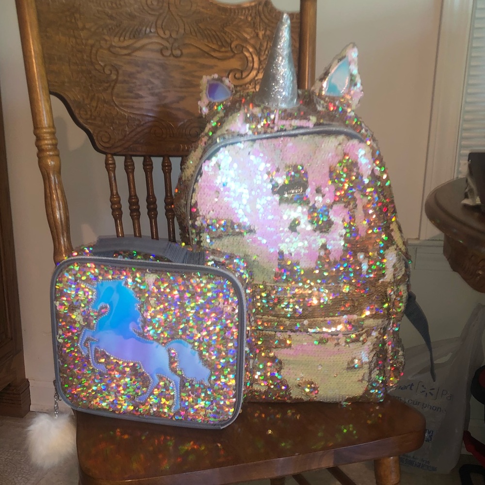 🦄Justice unicorn backpack & lunch box 🦄